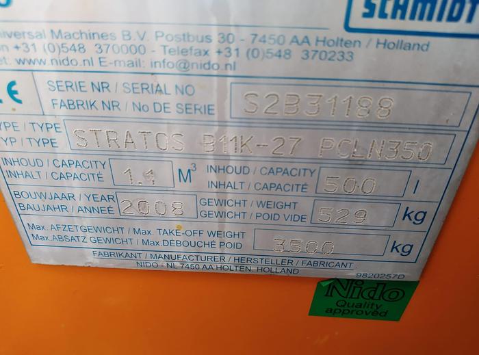 Gebruikt 2008 Nido Stratos B11K-27 PCLN350