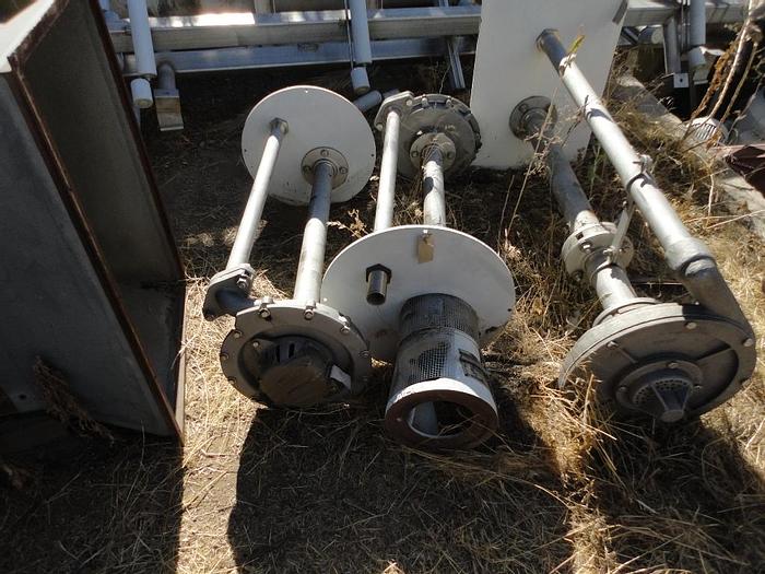 Used Pump, Sump, 7.5 HP, Clow, 316 S/st, 40 GPM, Mdl V-162T (2) #S741520