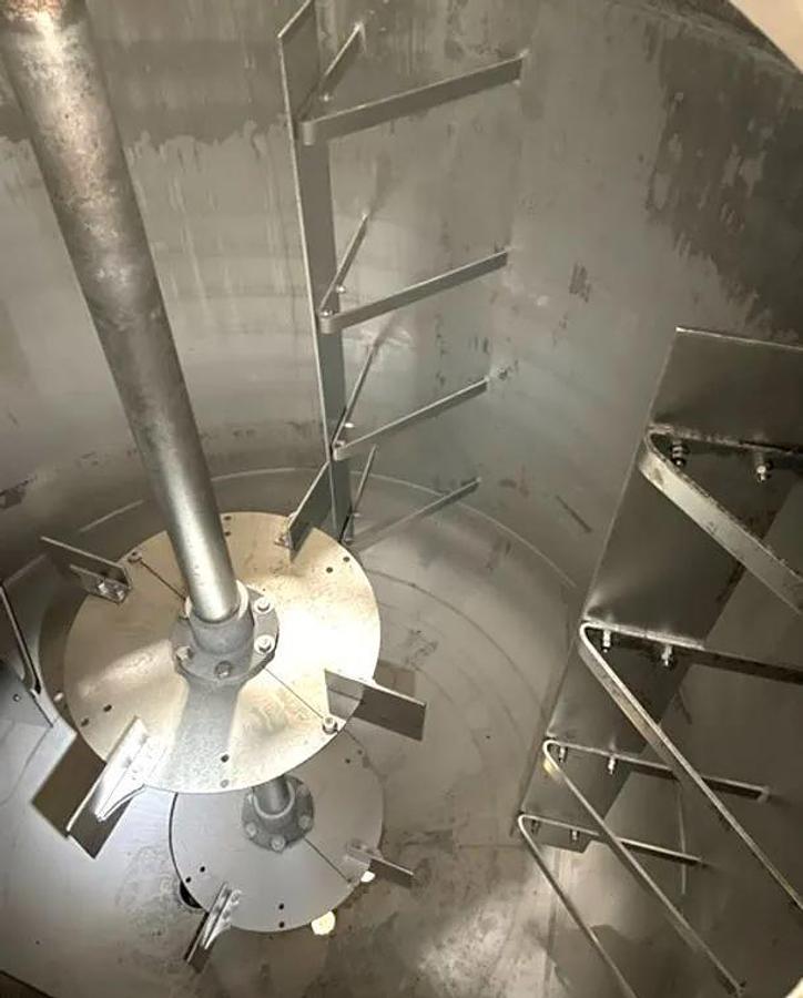 Used (2) 3,000 GALLON ALLOY 20 AND STAINLESS STEEL REACTOR VESSEL WITH HALF PIPE JACKET AND MIXER