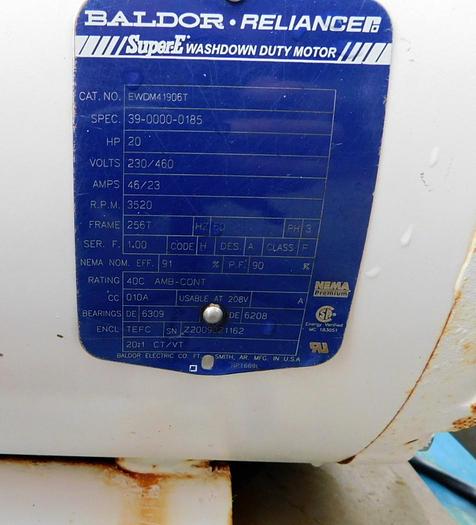 Used ADMIX BOSTON SANITARY DOUBLE CONE CONTINUOUS INLINE SHEAR MILL