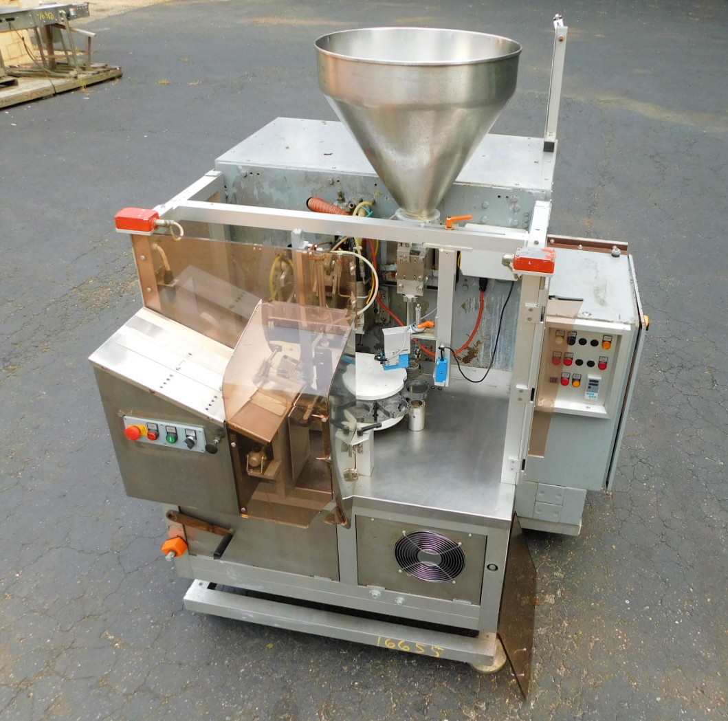 Used NORDEN AUTOMATIC PLASTIC TUBE FILLER - MODEL NM400 II A