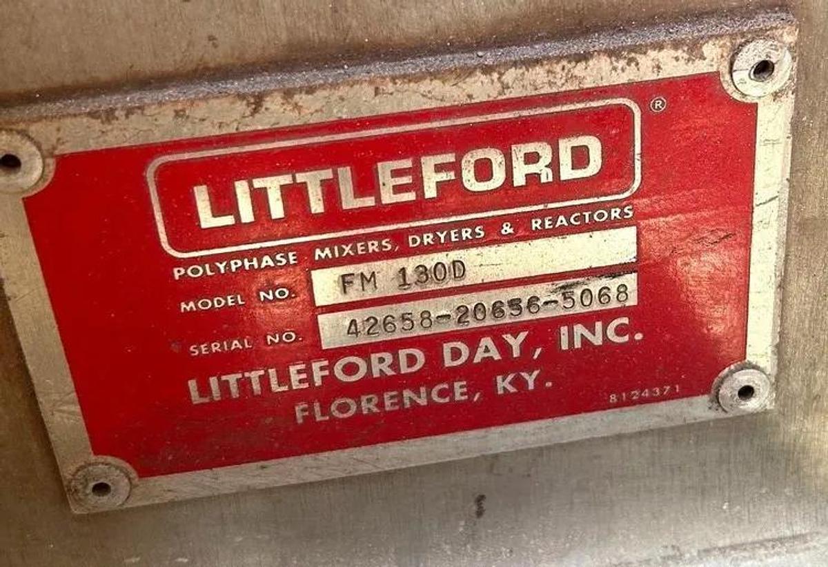 Used LITTLEFORD PLOUGH MIXER - MODEL FM 130-D - S/S - JACKETED - VACUUM RATED