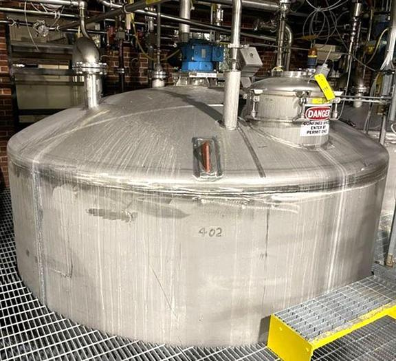 Used (2) - USED 1,000 GALLON CHEMINEER S/S JACKETED DISH BOTTOM MIX TANK MODEL - 2GTNS-2
