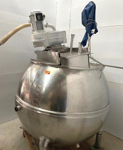 Used 500 GALLON GROEN KETTLE WITH INCLINE SWEEP SCRAPE AGITATION - 316 S/S - 100 PSI JACKET