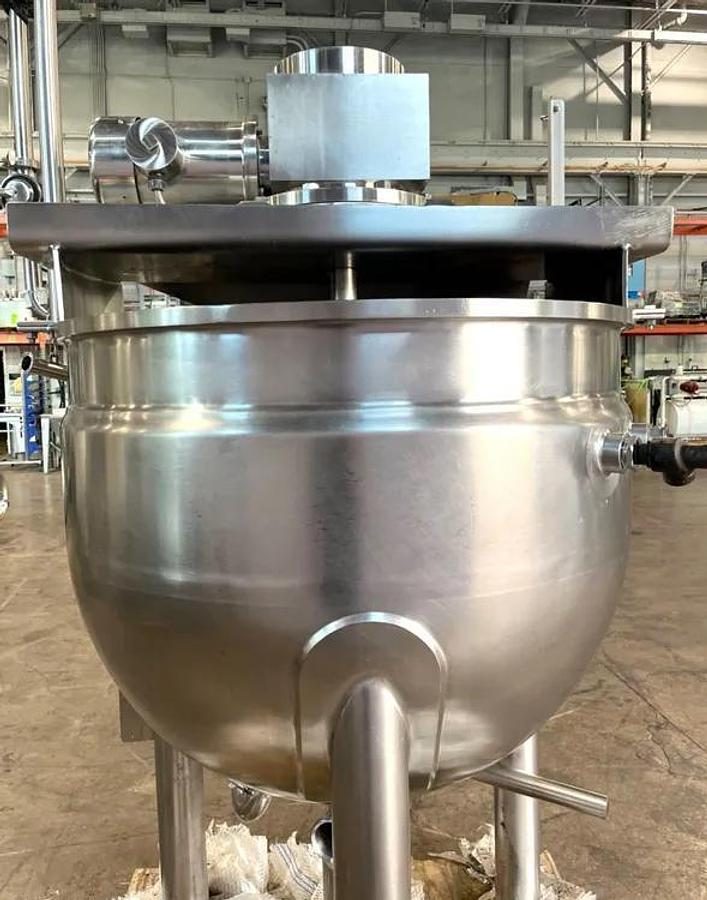 Used 150 GALLON LEE KETTLE WITH SWEEP AGITATION - 316 S/S - 80 PSI JACKET