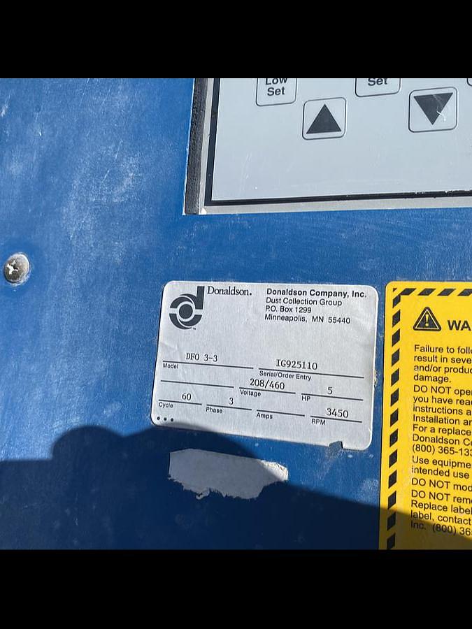 Used DONALDSON-TORIT MODEL DFO-3-3 OVAL CARTRIDGE TYPE DUST COLLECTOR