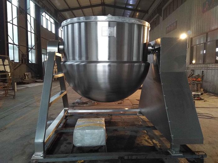 NEW 250 GALLON HYDRAULIC TILT TO POUR KETTLE - SANITARY 316 S/S - 90 PSI