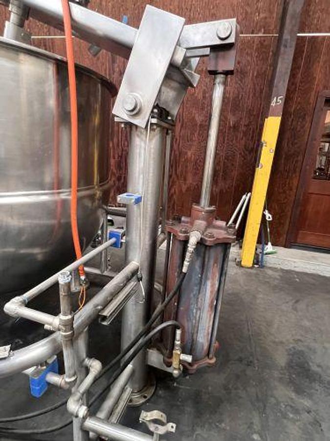 Used 250 GALLON GROEN SINGLE MOTION KETTLE - TILT OUT AGITATION WITH TILT DISCHARGE
