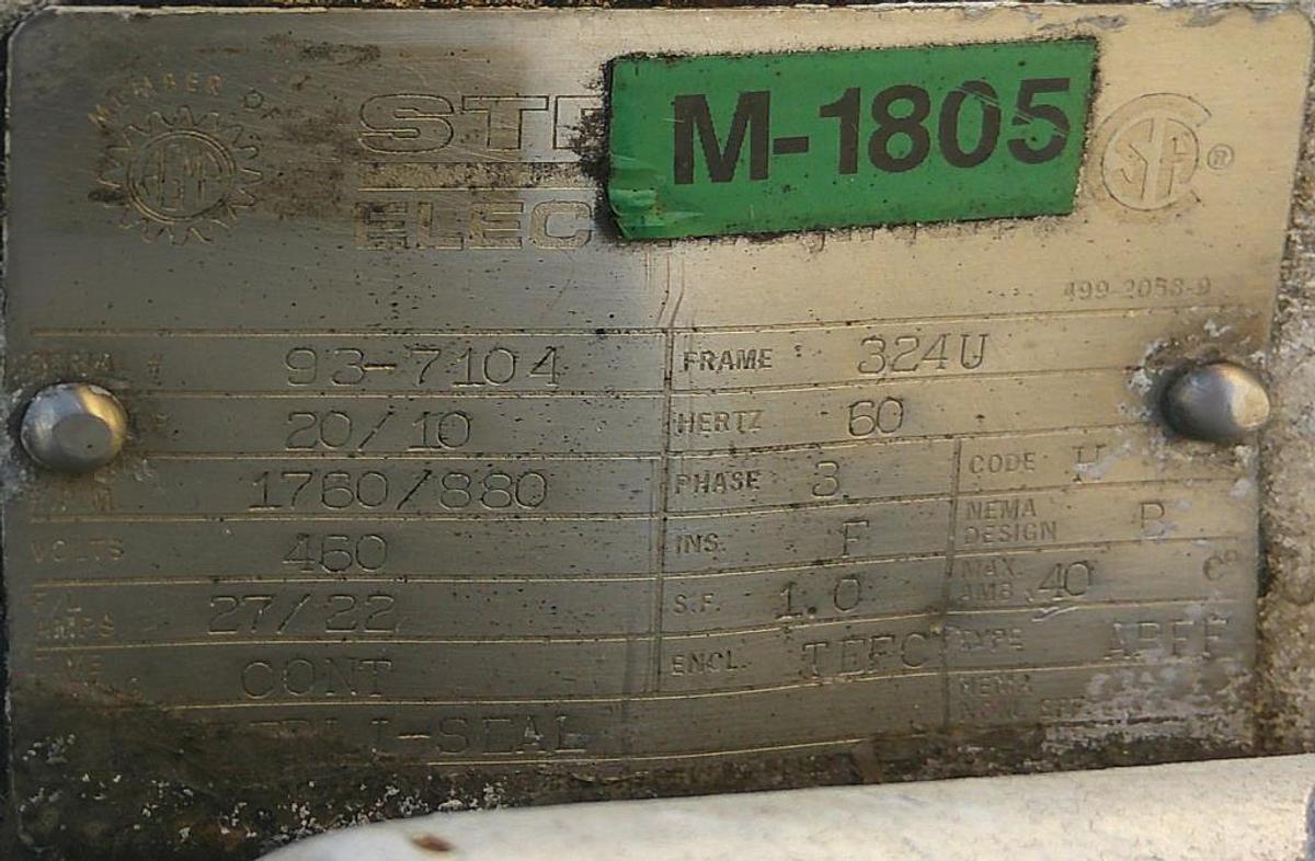 Used 60 CU. FT. RIBBON BLENDER - S/S - JACKETED - 20/10 HP