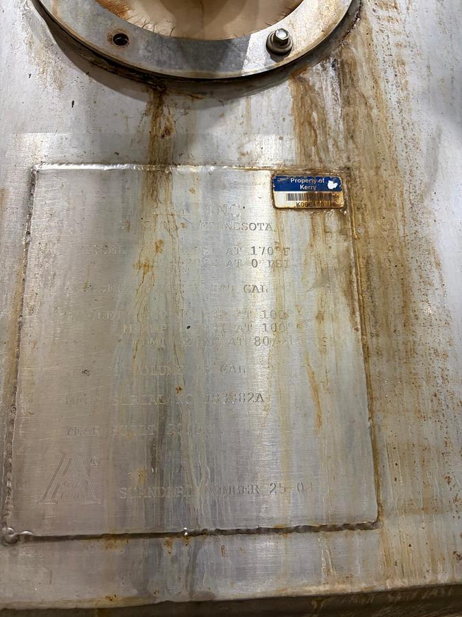 Used 3,840 GALLON MIX TANK - T-316L S/S