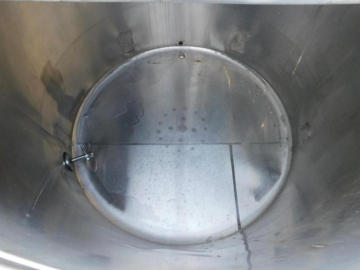 Used 1500 GALLON JLEM MOTOR OPEN TOP S/S MIXING TANK