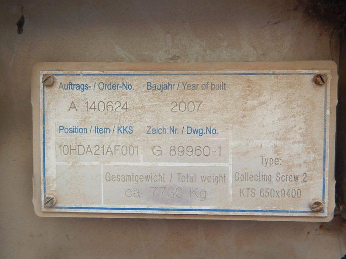 Used 24" x 32' SINGLE SCREW JACKETED COOLING SCREW - C/S