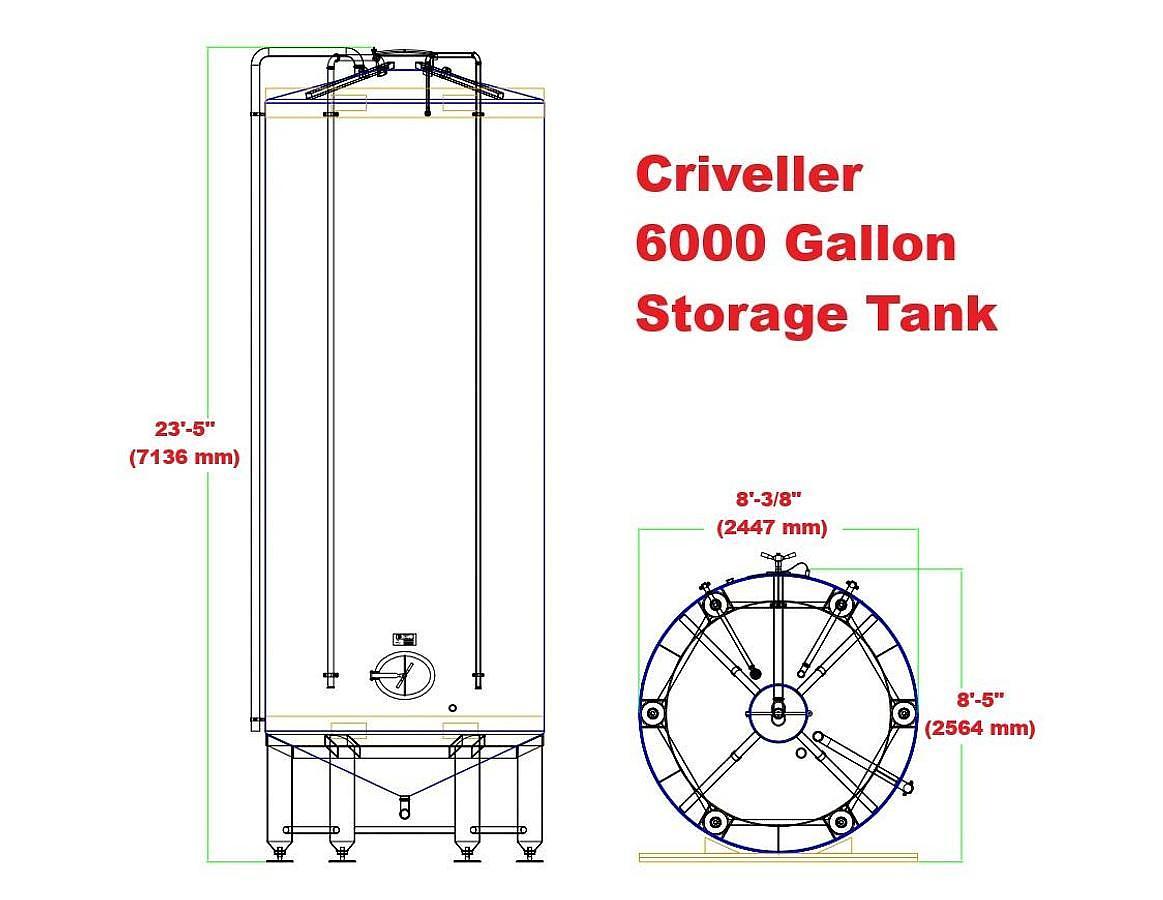 Used 6,000 GALLON CRIVELLER KOSHER TANKS - T-304 S/S