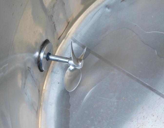 Used 1500 GALLON JLEM MOTOR OPEN TOP S/S MIXING TANK