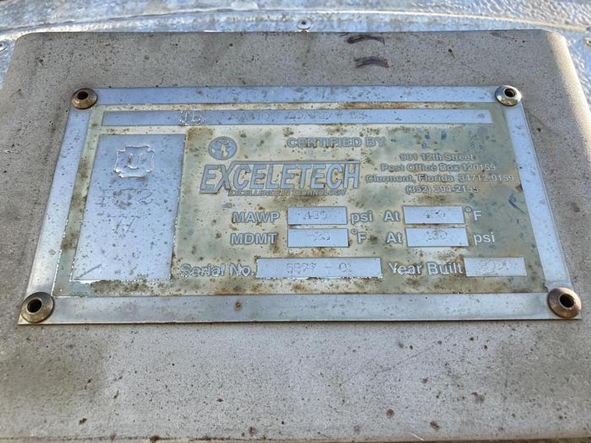 Used 2,500 GALLON EXCELETECH PRESSURE TANK - S/S - 430 PSI (#9884)