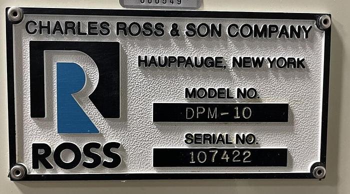 Used 10 GALLON ROSS DOUBLE PLANETARY MIXER – DPM 10 – S/S – VAC – JKTD.