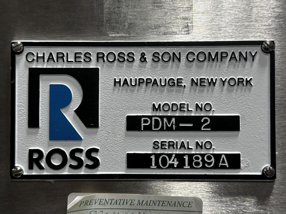 Used 2 GALLON ROSS PLANETARY DISPERSER WITH DISCHARGE RAM - 316L S/S - JACKETED