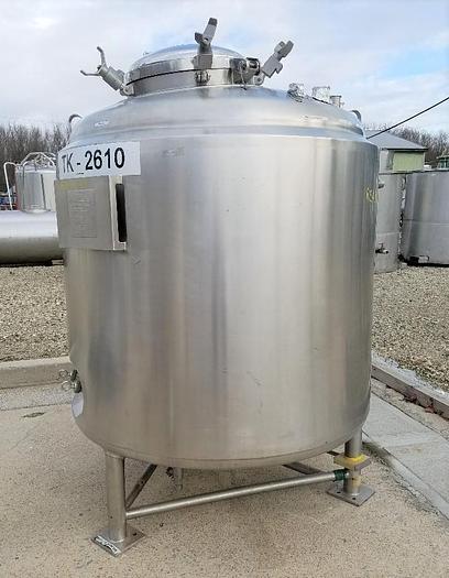 Used 340 GALLON / 1300 LITER DCI REACTOR - 316L S/S - 60 PSI/FV/125 PSI