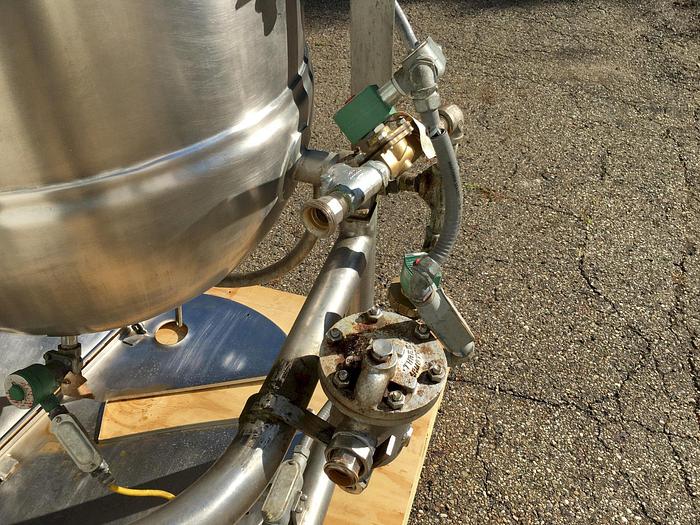 Used 60 GALLON GROEN TWIN ACTION AGITATED KETTLE - TILT TO POUR DISCHARGE - S/S - JACKETED