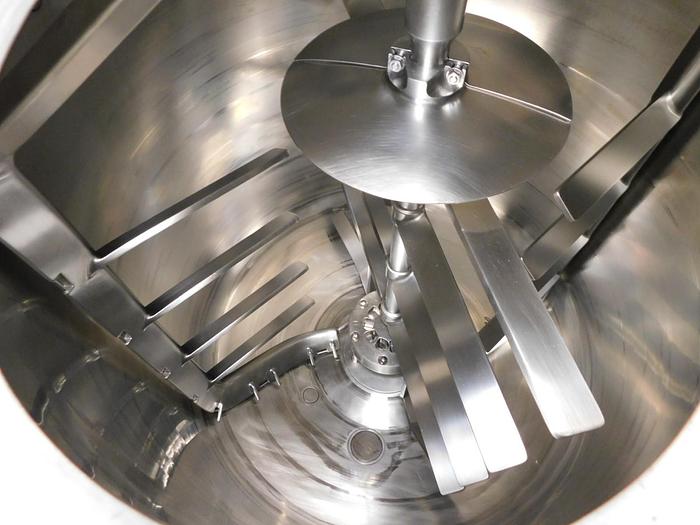 Used 500 LITER KRIEGER TRIPLE MOTION MIXER - 316L S/S - VACUUM - JACKETED
