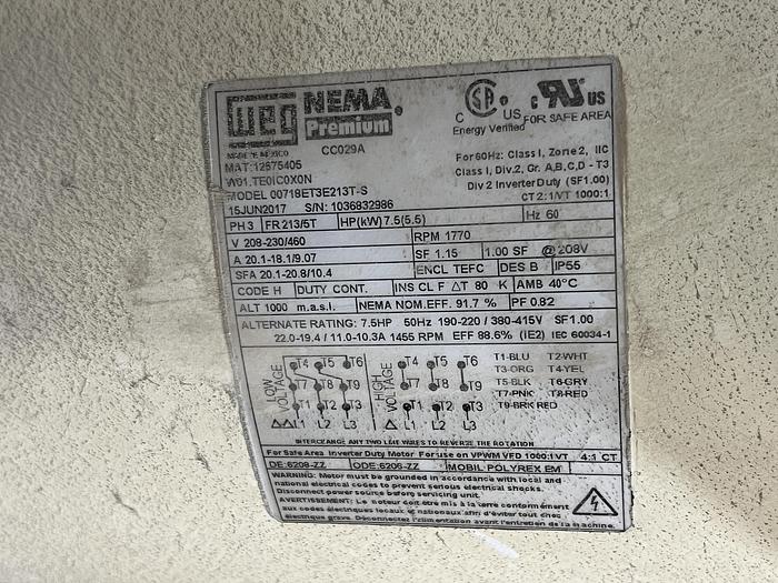 Used 7.5 HP ROSS HIGH SPEED DISPERSER