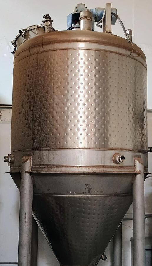 Used 1000 LITER CONE BOTTOM MIX TANK - JACKETED