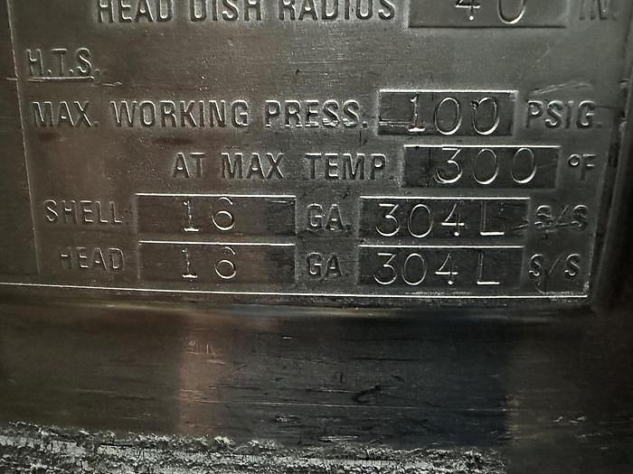 Used 130 GALLON (500-LITER) PRECISION STAINLESS INC. REACTOR VESSEL JACKETED