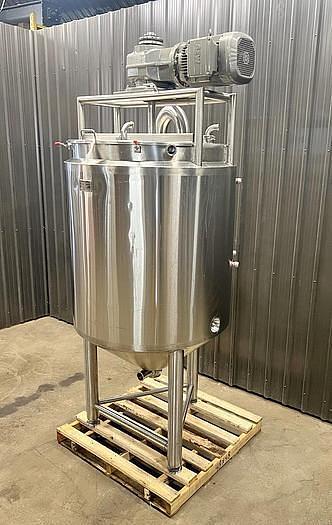 Used USED 300 GALLON JAKETED TANK S/S INSULATED WITH SCRAPE AGITATION