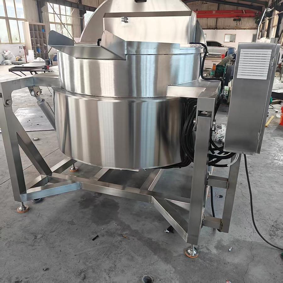 200 GALLON SANITARY TILTING KETTLE - ELECTRIC HEATED - VFD PADDLE MIXER