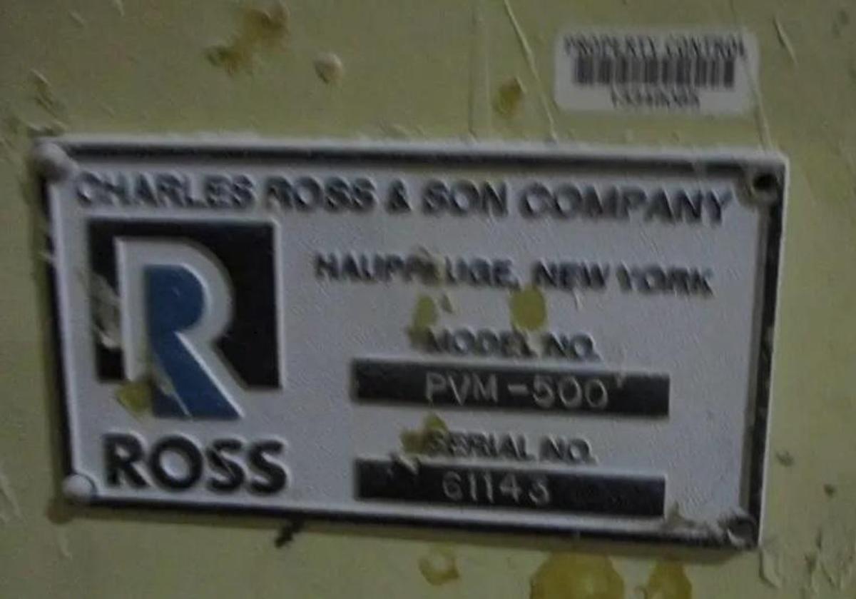 Used 500 GALLON ROSS TRIPLE SHAFT MIXER - 316L S/S - VACUUM - JACKETED