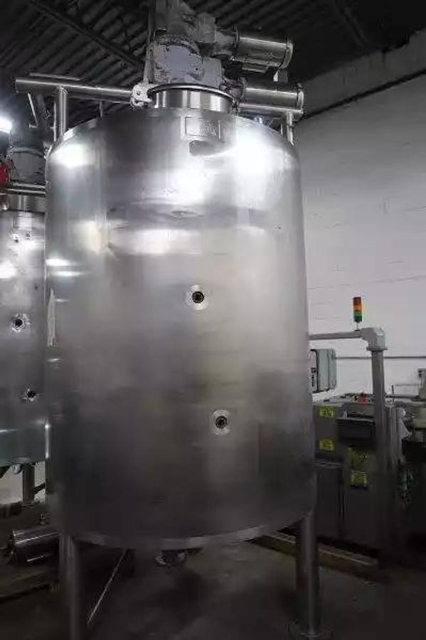 Used 1,000 GALLON LEE DOUBLE MOTION MIXING TANK - 316 S/S - 100 PSI JACKET