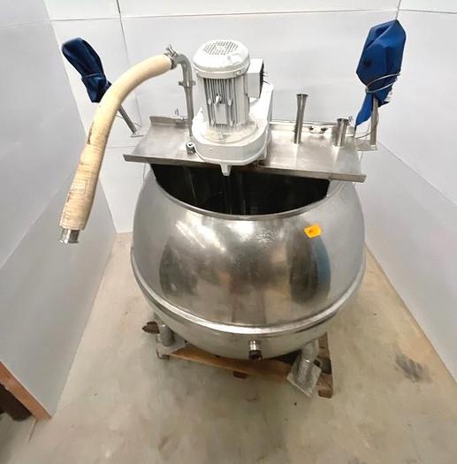 Used 500 GALLON GROEN KETTLE WITH INCLINE SWEEP SCRAPE AGITATION - 316 S/S - 100 PSI JACKET
