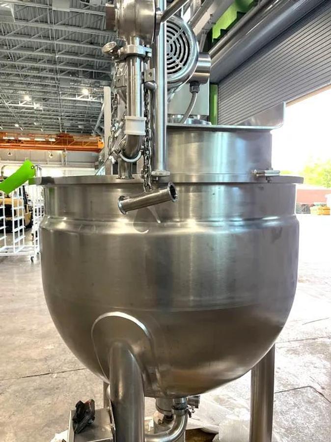 Used 150 GALLON LEE KETTLE WITH SWEEP AGITATION - 316 S/S - 80 PSI JACKET