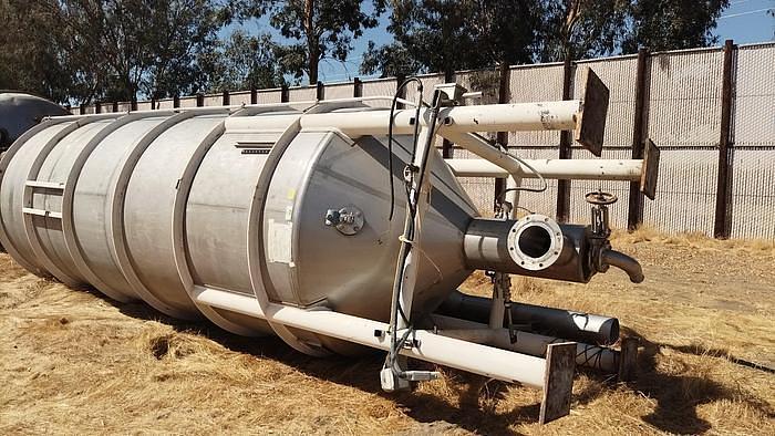 Used 5000 GALLON HICKS S/S 15 HP EVAPORATOR FEED TANK WITH BRIDGE MOUNTED AGITATOR