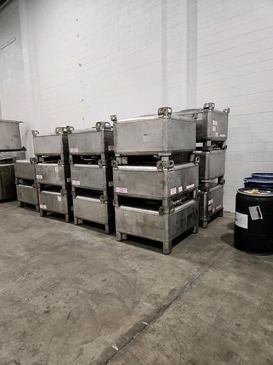 Used 165 GALLON CAPACITY PRECISION PORTABLE TOTE BIN - S/S