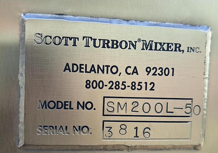 Used 200 LITER SCOTT TURBAN MIXER WITH S/S