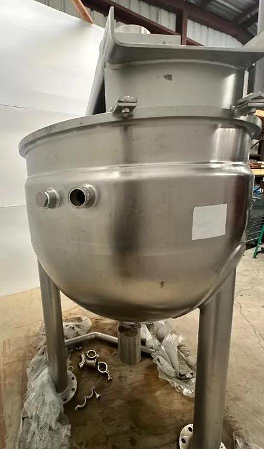 Used 150 GALLON LEE KETTLE WITH SWEEP AGITATION - 316 S/S - 80 PSI JACKET
