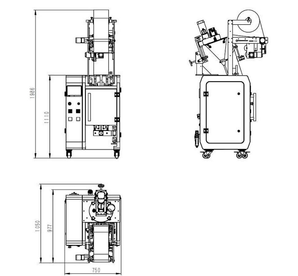 VERTICAL SINGLE-LANE CLAMP AND PULL POWDER PACKAGING MACHINE - LC-200B-FM