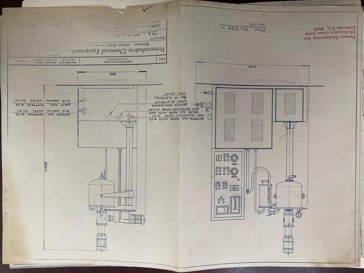Used 2-7 LITER PRESSCO TURBO EMULSIFIER TRIPLE MOTION AGITATOR