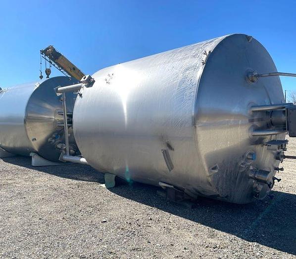 Used 7,500 GALLON FELDMEIER CONE BOTTOM PROCESSOR TANK - SANITARY S/S - JACKETED