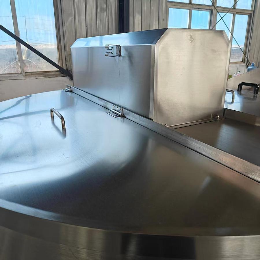 200 GALLON SANITARY TILTING KETTLE - ELECTRIC HEATED - VFD PADDLE MIXER
