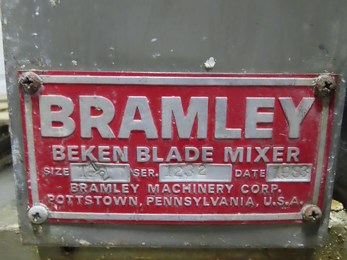 Used 1.5 GALLON BRAMLEY BEKEN DOUBLE ARM MIXER - S/S - JACKETED