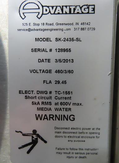 Used 24 KW ADVANTAGE SENTRA WATER HEATER  WITH WATLOW HEATING ELEMENT