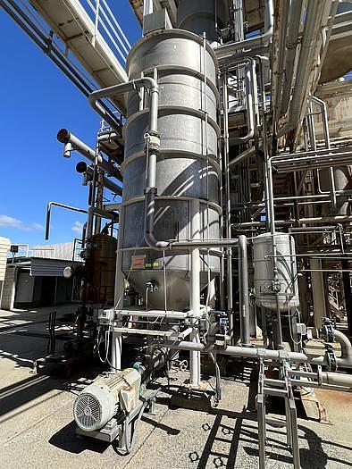 Used 5000 GALLON HICKS S/S 15 HP EVAPORATOR FEED TANK WITH BRIDGE MOUNTED AGITATOR