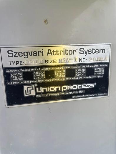 Used UNION PROCESS SZEGVARI ATTRITOR - MODEL HSA-1 - 5 HP