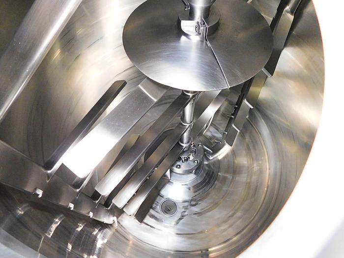 Used 500 LITER KRIEGER TRIPLE MOTION MIXER - 316L S/S - VACUUM - JACKETED