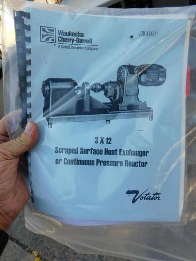 Used WAUKESHA CHERRY BURRELL LABORATORY SCRAPE SURFACE HEAT EXCHANGER BY VOTATOR - S/S