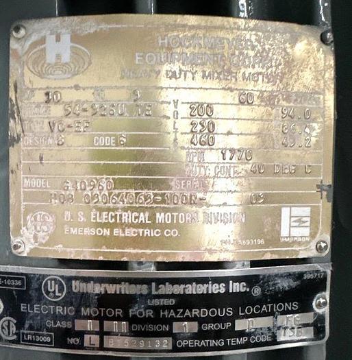 Used 30 HP S/S HOCKMEYER DISPERSER