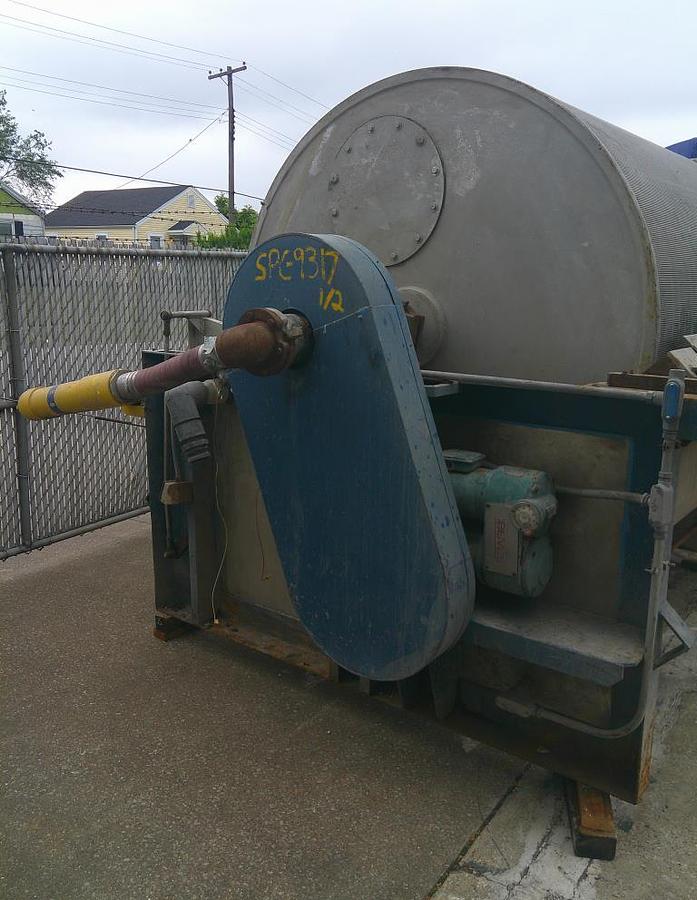 Used 6 FT x 6 FT ALAR ROTARY VACUUM DRUM FILTER - S/S DRUM
