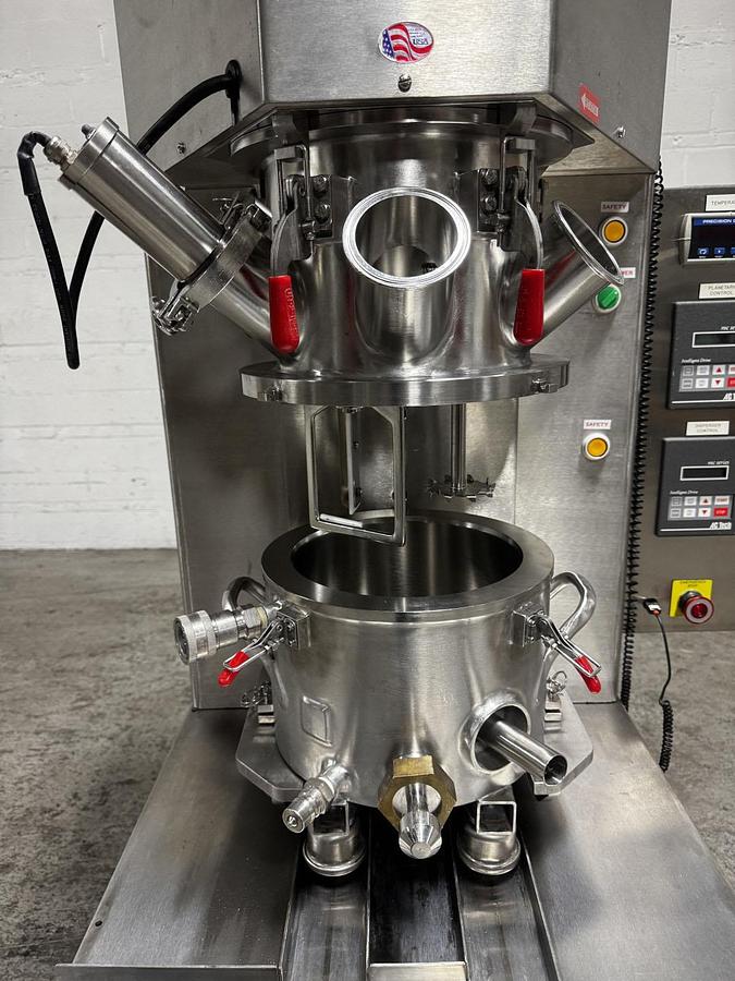 Used 2 GALLON ROSS PLANETARY DISPERSER WITH DISCHARGE RAM - 316L S/S - JACKETED